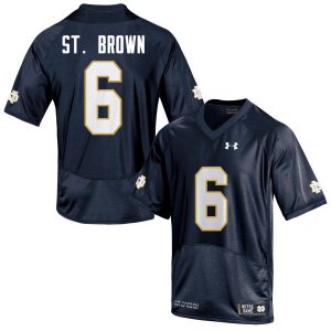 Notre Dame Fighting Irish Men's Equanimeous St. Brown #6 Navy Blue Under Armour Authentic Stitched College NCAA Football Jersey NWV6099BB